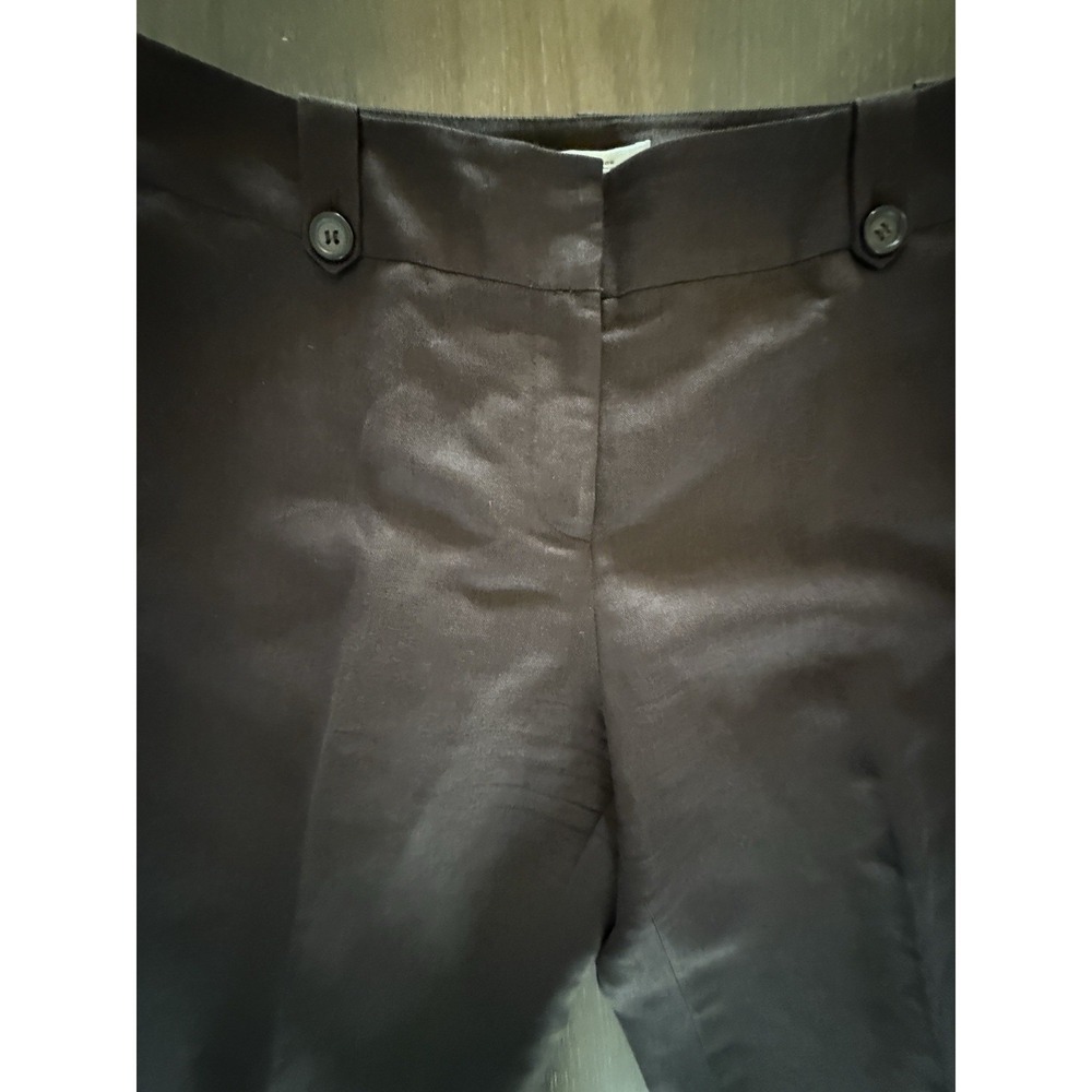 Ann Taylor LOFT "Ann" Pants Women's 6 Brown Linen Blend Lined - Picture 3 of 13